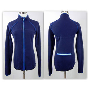 TITLE NINE Cardigan Sweater Zip Up Wool Blnd Blue